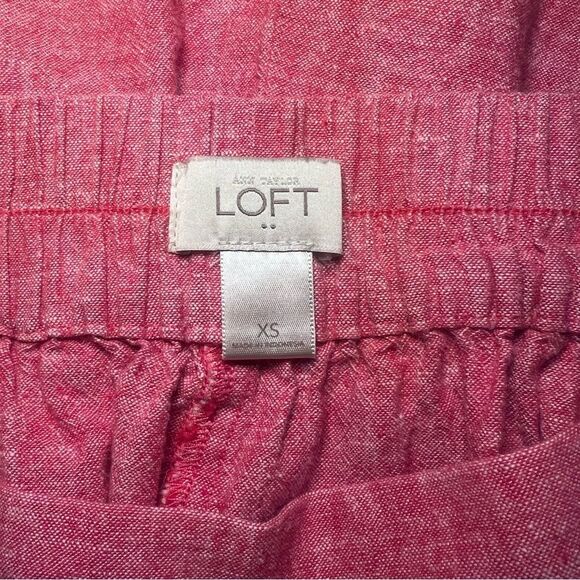 Loft Red Linen Blend Pull On A-Line Skirt - Picture 5 of 6